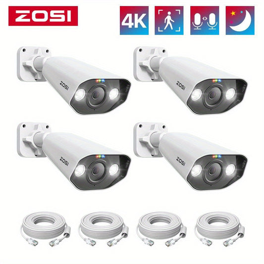 ZOSI 4K 8MP 5MP Add-on Camera for PoE Security Camera System, Work with ZOSI 8 Channel 16 Channel PoE NVR