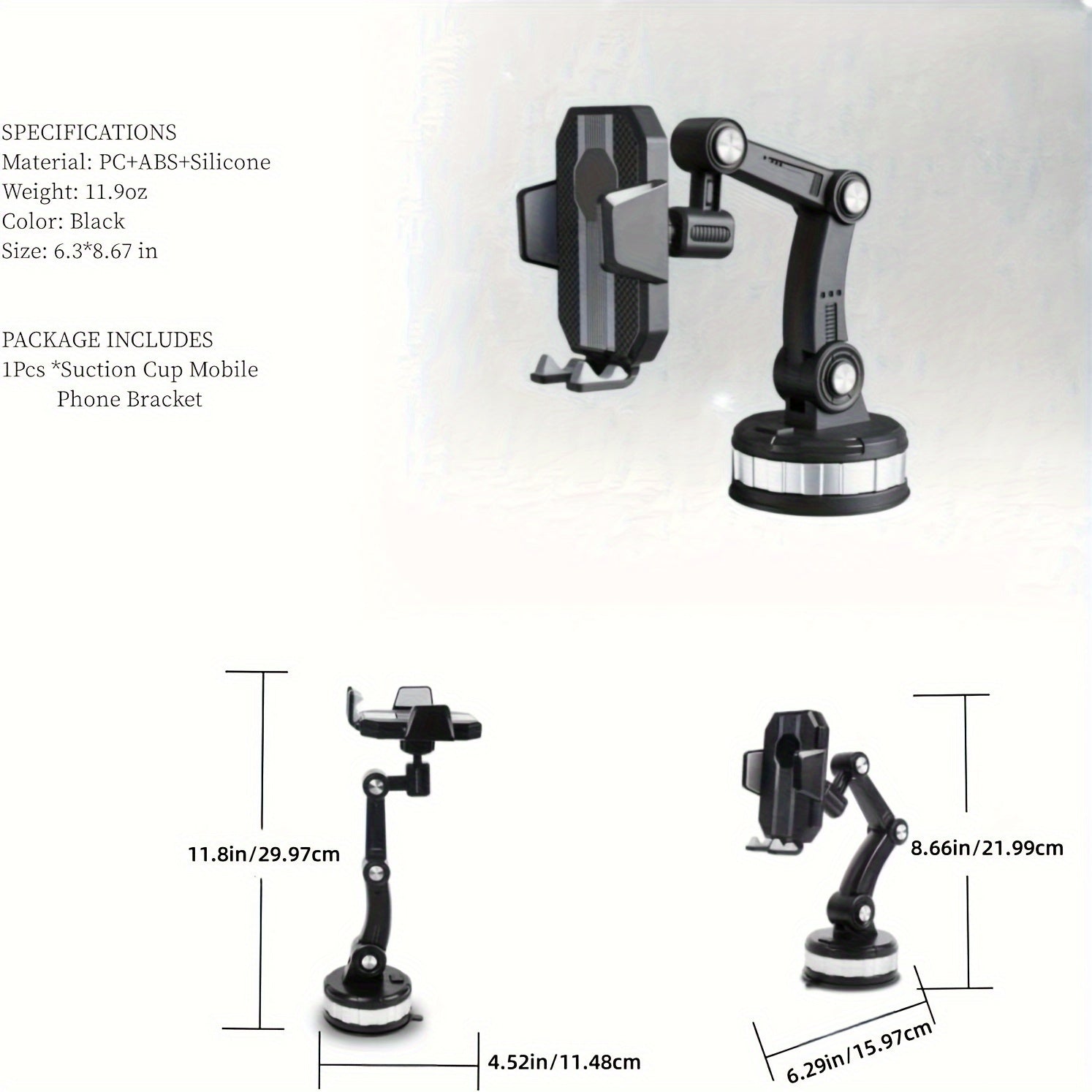 Mechanical Arm Truck-mounted Phone Holder With Suction