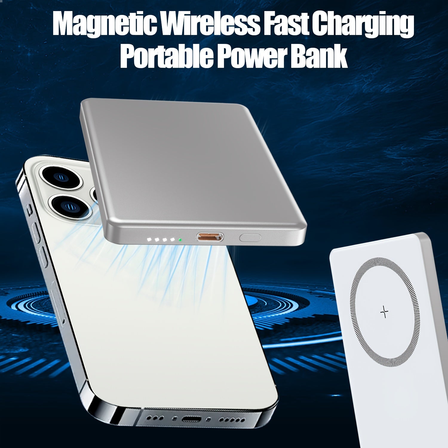 Magnetic Power Bank 5000mAh, Wireless Portable Charger, 20W Fast Charging Battery Pack With USB-C, Magsafe-Compatible With Magsafe, IPhone 15/15 Plus/15 Pro/15 Pro Max, IPhone 14/13/12 Series